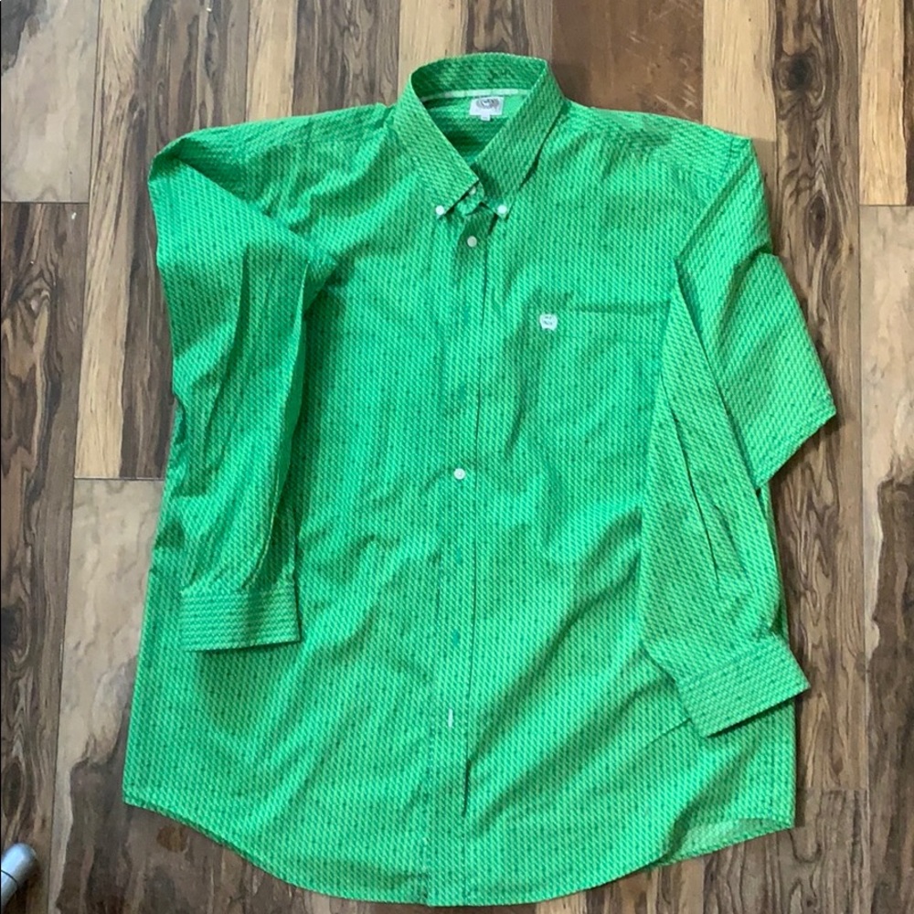 Men’s green long sleeve cinch shirt